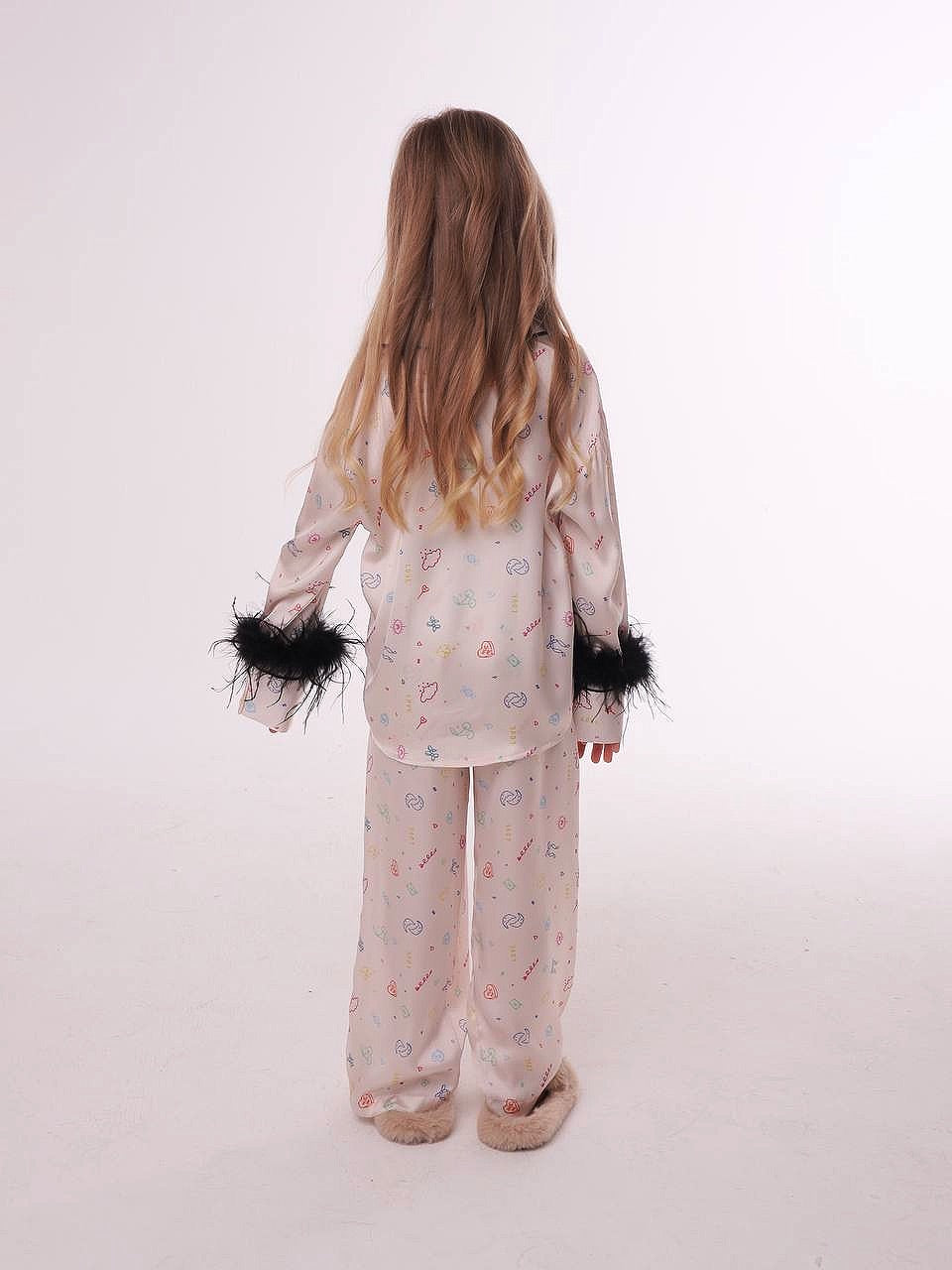 Girls' Luxury Silk Two-Piece Set – Shirt & Pants for Special Occasions