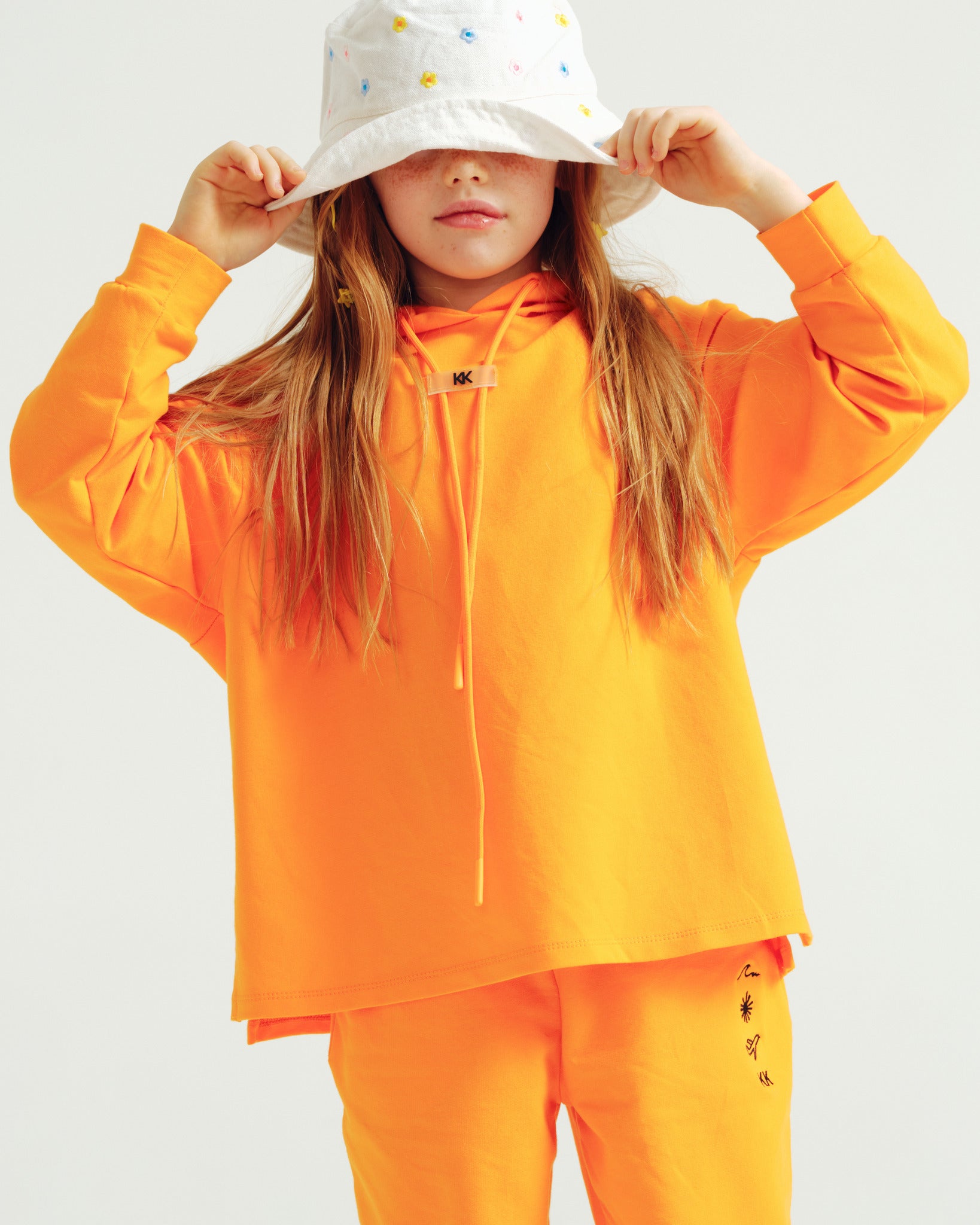 Bright Orange Oversized Hoodie for Kids Katee's Kids UAE