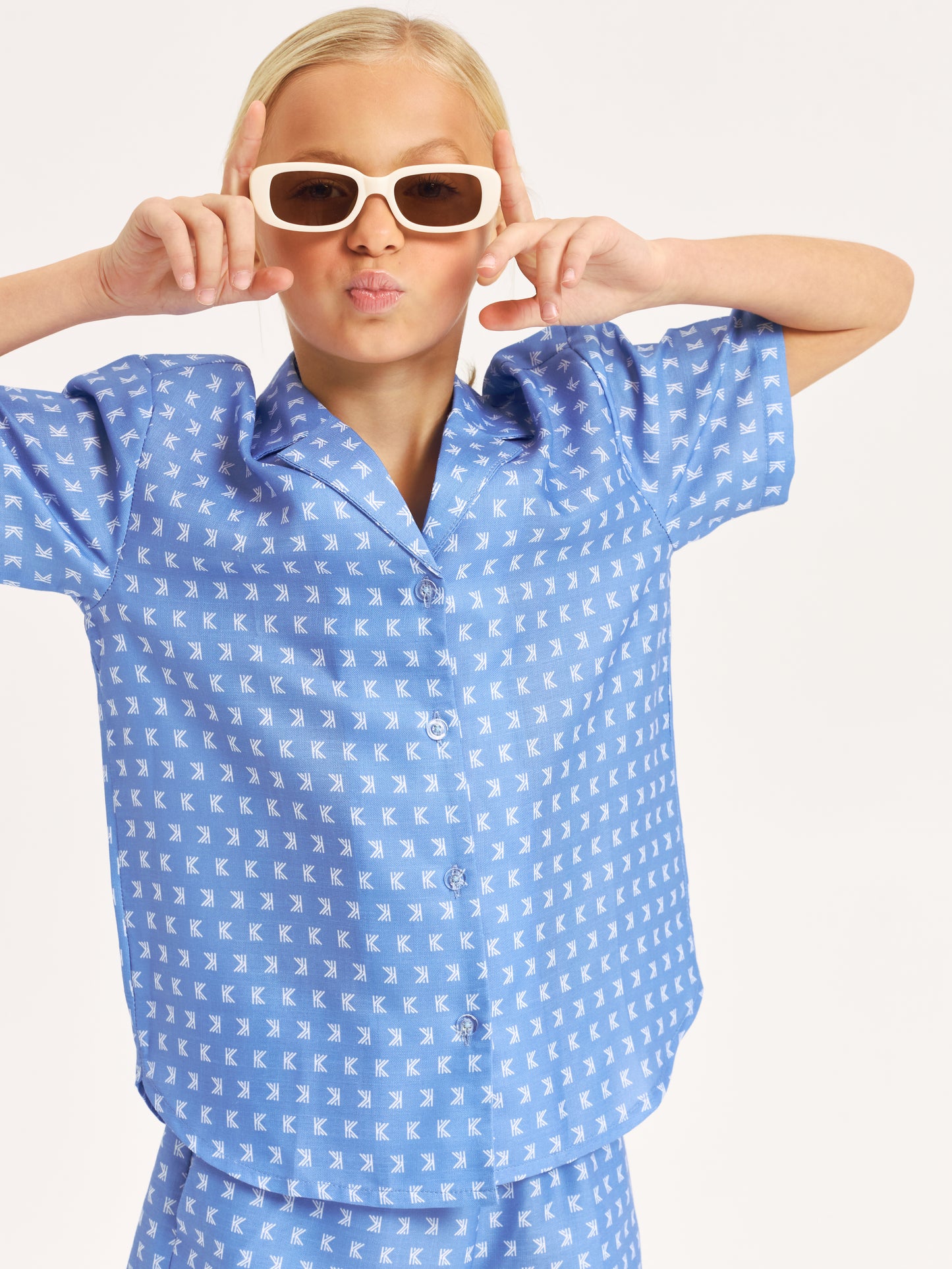 Signature KK Logo Linen Set – Shirt & Shorts