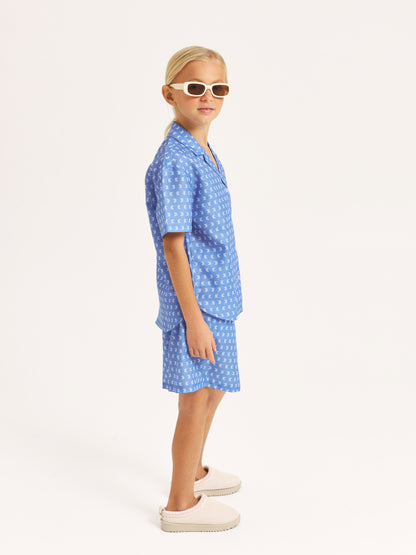 Signature KK Logo Linen Set – Shirt & Shorts