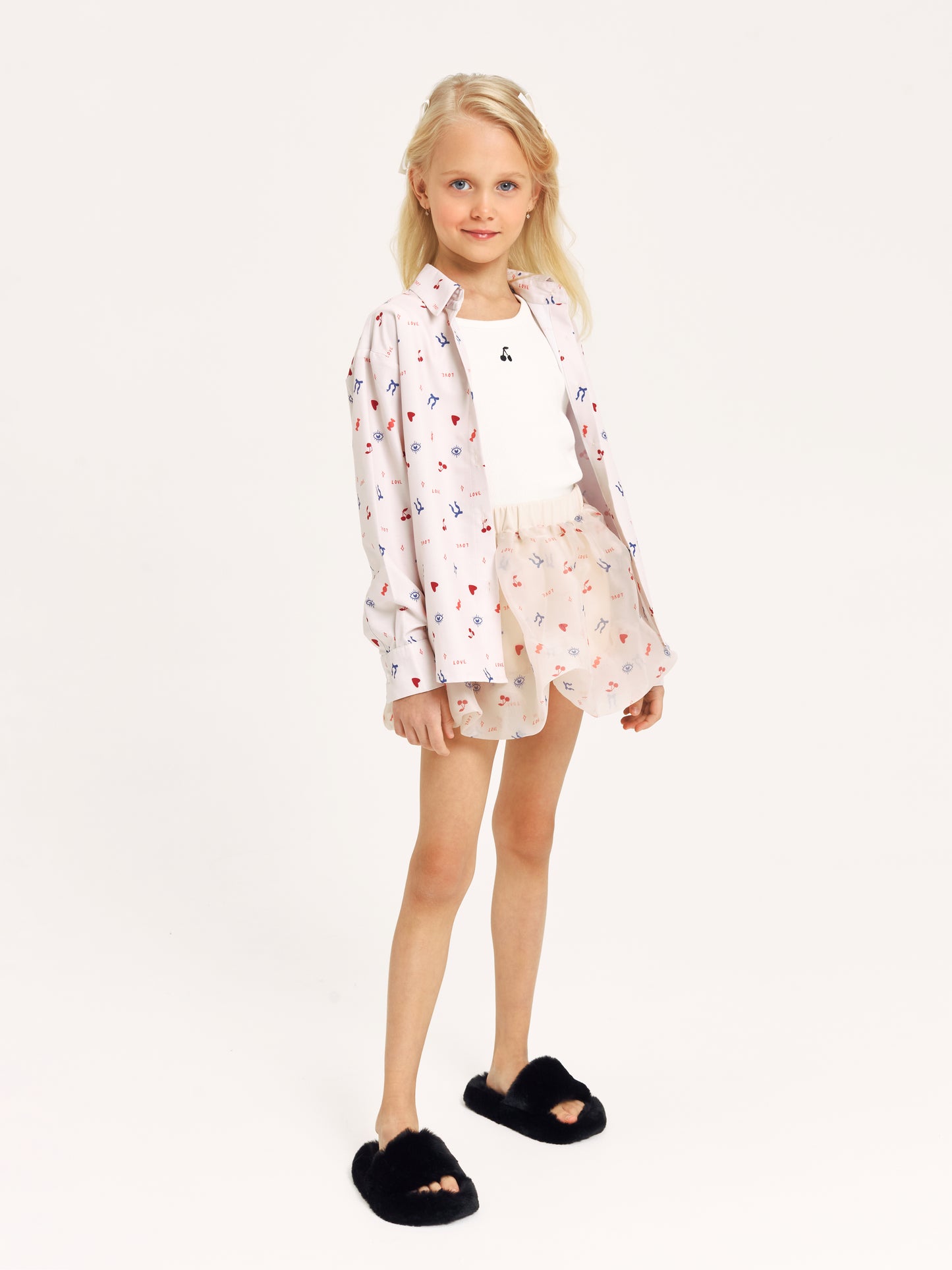 NOA Rib Tank Top with Cherry Embroidery