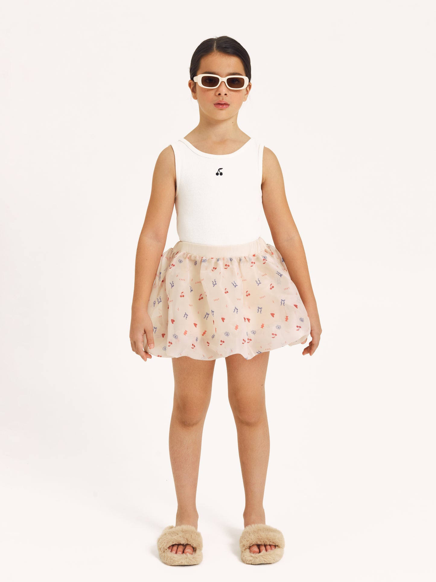 NOA Rib Tank Top with Cherry Embroidery