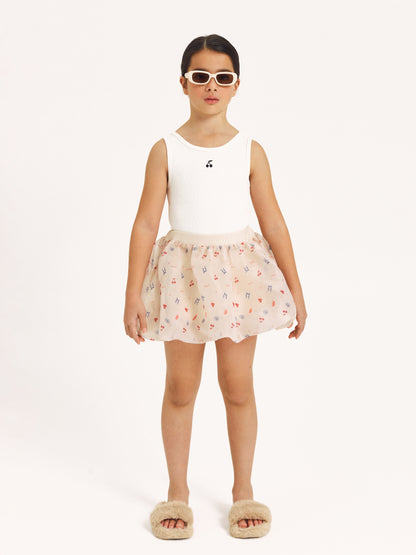 NOA Rib Tank Top with Cherry Embroidery