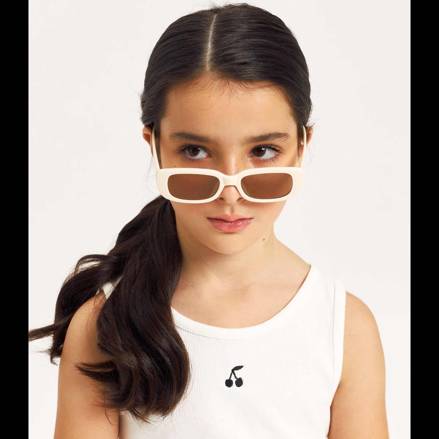 NOA Rib Tank Top with Cherry Embroidery