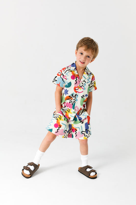 100% Cotton 2 Piece Set - Shirt and Shorts (Girls/Boys)