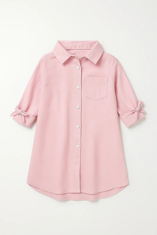 Pink Linen Shirt Dress